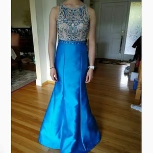 Blue Mermaid Prom Dress